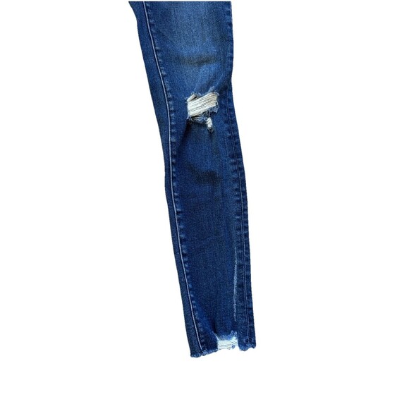 Vervet Jeans Womens 25 Blue Denim Stretch Mid Rise Fray Distressed Ankle Skinny - Picture 2 of 8